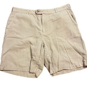 Peter Millar Seaside collection Men’s Khaki Shorts Size 38 Linen Silk Casual